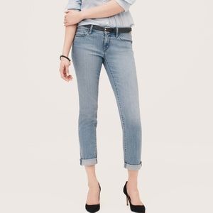Loft modern cuffed cropped jeans medium light wash size 27/ 4